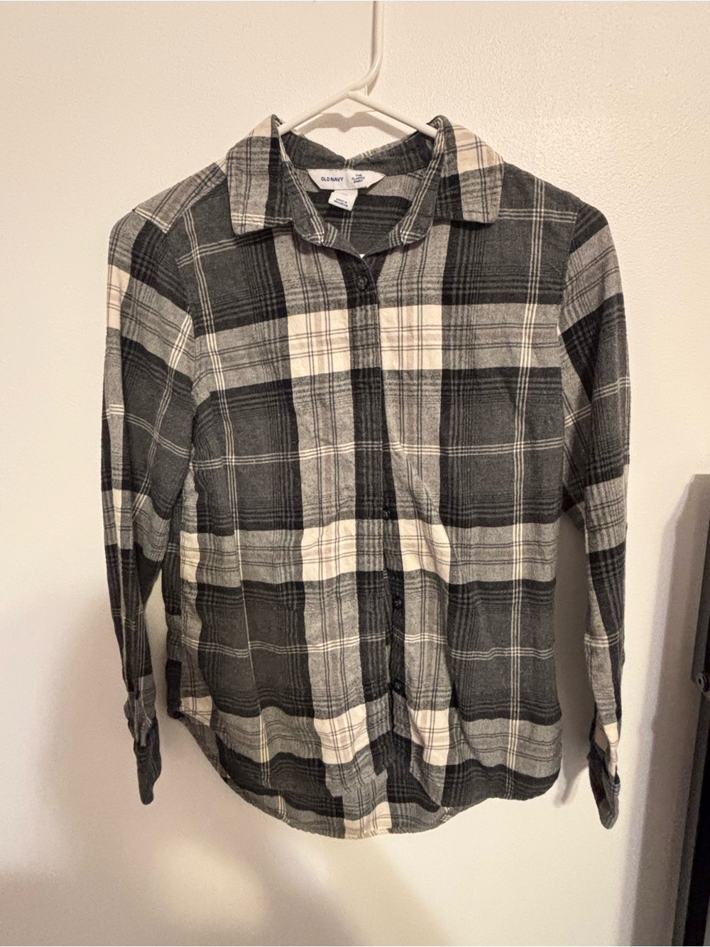 Old navy black plaid button down